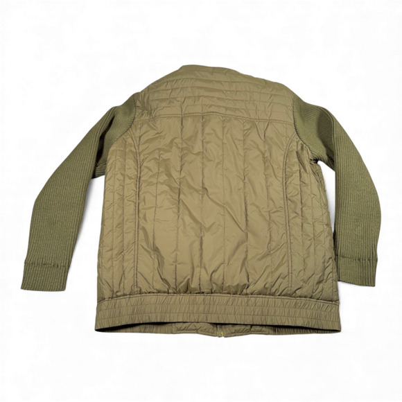 Guess Jacket Adult EXTRA LARGE Green Quilted Sweater Sleeve Bomber Military Army - Picture 3 of 10